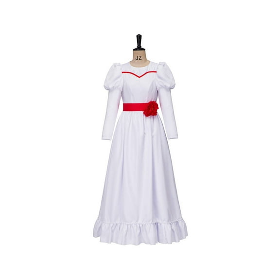 Horror Movie Conjing Doll Vintage White Dress - Classic Scary Costume for Women