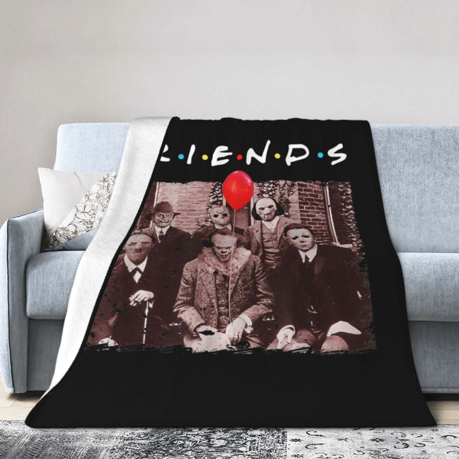 Horror Movie Fleece Throw Blanket, scary character Blanket for Women
