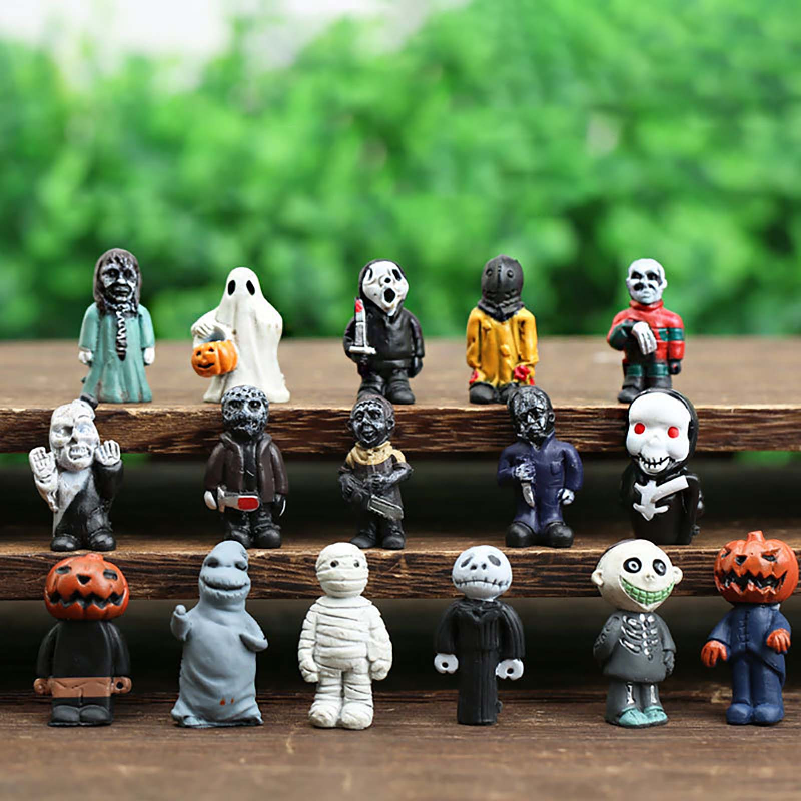 Horror Movie Garden Statue, 16Pcs Horror Movie Garden Gnomes Killer Set