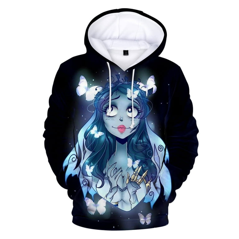 Horror Movie Hoodie Corpse Bride Unisex 3D Printed Hoodies Graphic Pullover Hooded Sweatshirt for Men Women Teen L