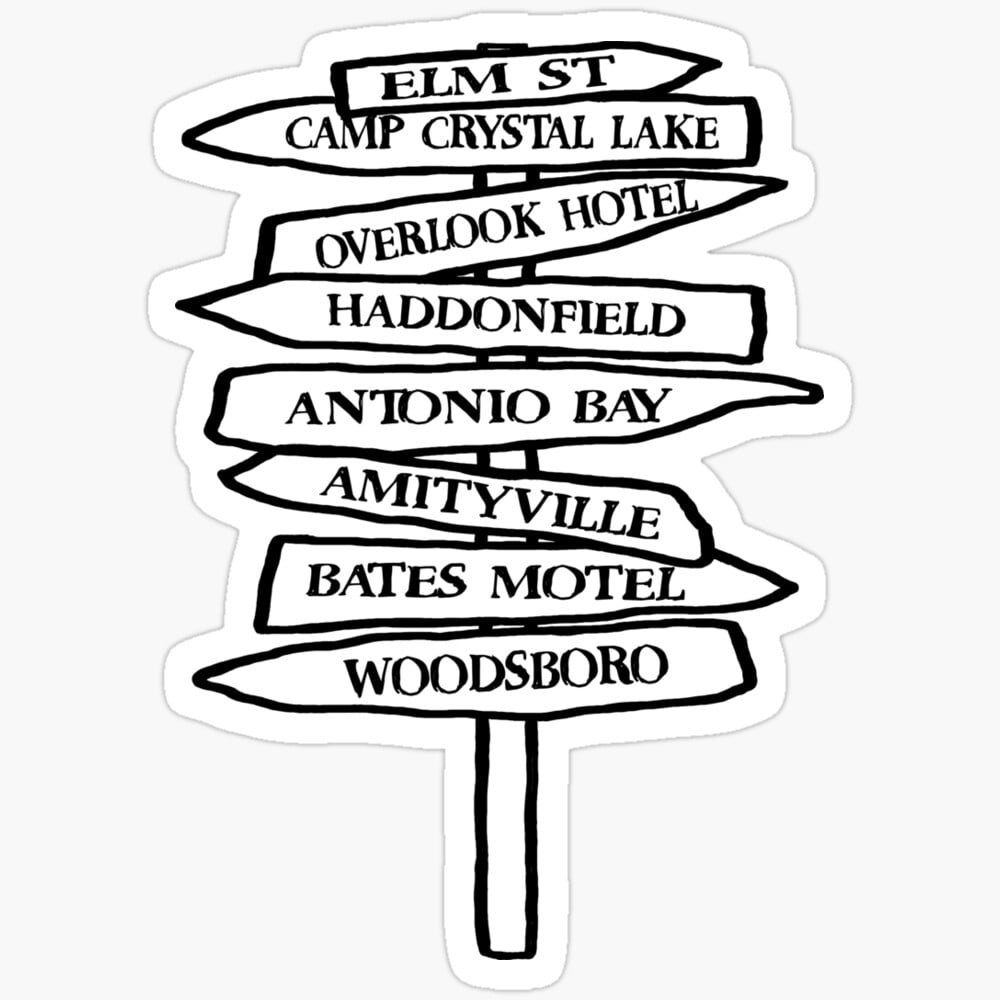 Horror Movie Locations Sticker Phone Decal Water Bottle Stickers Car ...