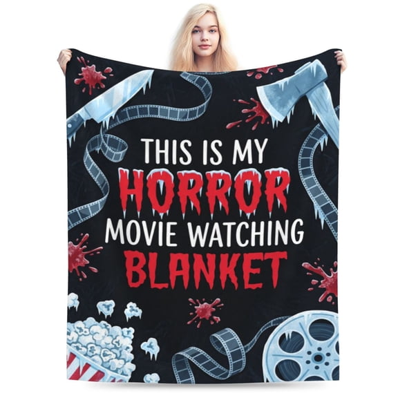 Horror Movie Lover Blanket, Scary Movie Flannel Throw Blanket, Super Soft Cozy Warm Blanket for Sofa, Couch, Bed, Home Theater, Horror Fan Gift 50x40