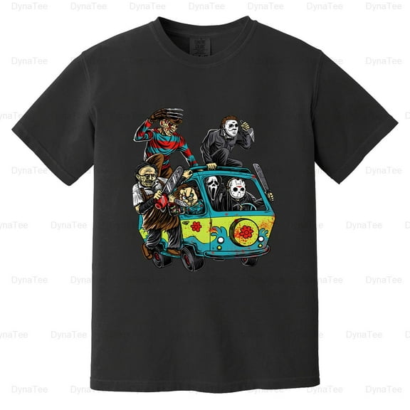 Horror Movie Mystery Machine Halloween Unisex CottonCore Scooby Comfort Color T-Shirt V4XL Unisex, up to 4XL