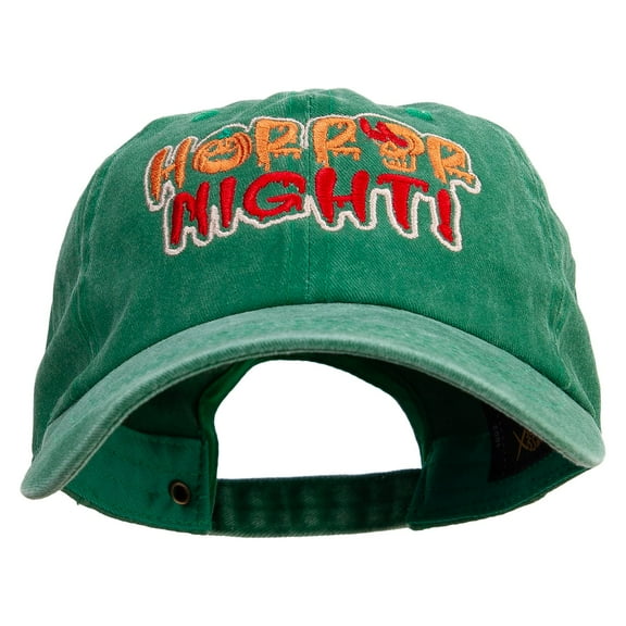 Horror Night Embroidered Unstructured Pigment Dyed Cotton Cap - Kelly Green OSFM
