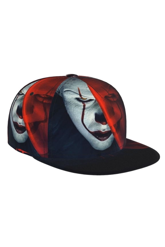 Horror Pennywise Dancing Clown Flat Brim Bill Baseball Cap Adjustable Hat Hip Hop Caps for Dad Men Women