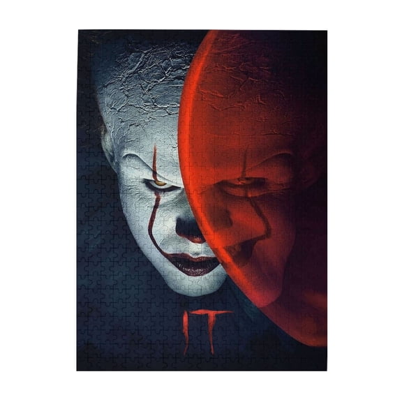 Horror Pennywise Dancing Clown Wooden Picture Puzzle 500 Piece Jigsaw Puzzle for Adults Challenging Puzzle Game Gifts