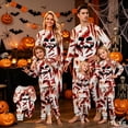 thumbnail image 1 of Horror Print Sleeve Holiday Loungewear Outfit, Family Halloween Pajamas Matching Sets, 1 of 5