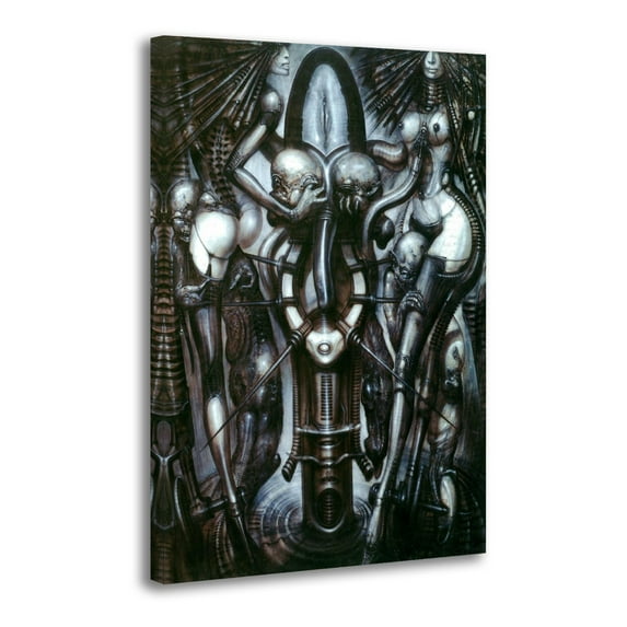 Horror Science Fiction 1993 Vintage Necronomicon II H.R. Giger Wall Art Poster Scroll Canvas Painting Picture Living Room Decor Home 16x24inch(40x60cm)