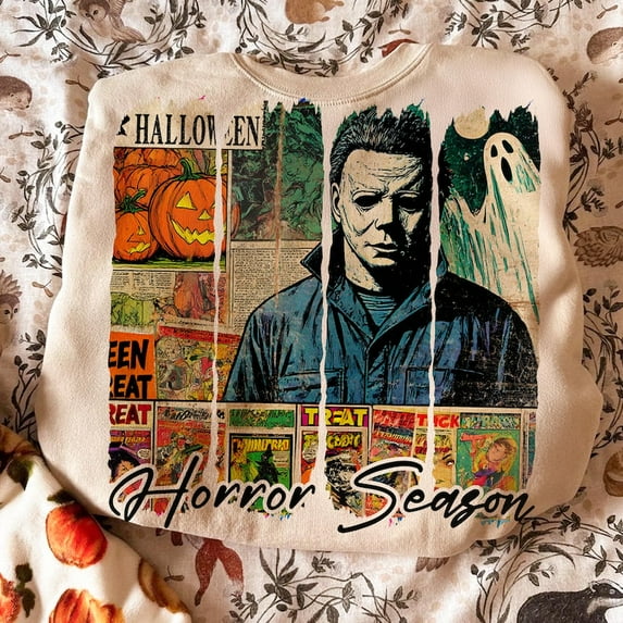 Horror Season Shirt, Vintage Halloween Ghost Shirt, Halloween Horror Shirt , Halloween Brushstroke , Retro Shirt Halloween Shirt