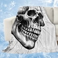 thumbnail image 1 of Horror Skull Cooling Blanket, Lightweight Breathable Summer Throw Blanket with Double Sided Cold Effect, Black Skeleton Spooky Halloween Picnic Beach Blankets Bed Sheet for Hot Sleepers 30"x40", 1 of 8