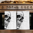 thumbnail image 1 of Horror Skull Kitchen Towels Set of 4, Black Skeleton Spooky Halloween Absorbent Dish Towels for Kitchen, Microfiber Hand Towel, Quick Drying Tea Towel for Cleaning Decorative Dishcloths, 1 of 7