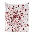 thumbnail image 1 of Horror Soft Flannel Fleece Blanket, Splashes of Blood Grunge Style Bloodstain Horror Scary Zombie Halloween Themed Print, Cozy Plush for Indoor and Outdoor Use, 50" x 60", Red White, by Ambesonne, 1 of 6