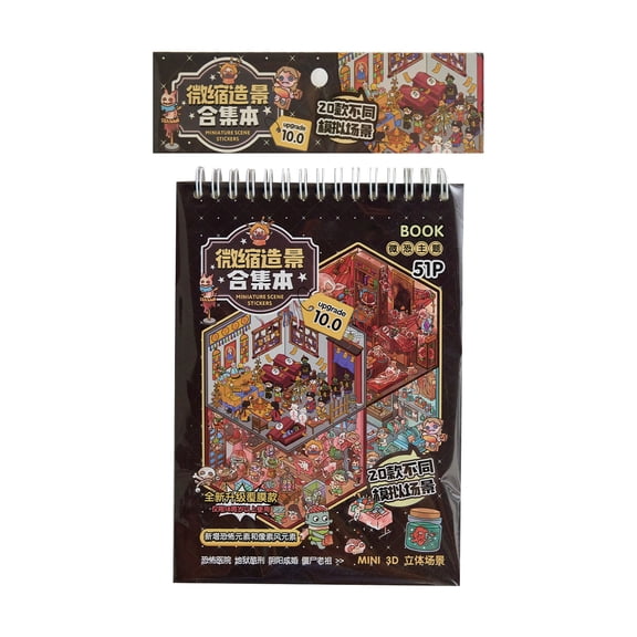 Horror Theme Miniature Scenes Sticker Textured Adhesive Sheets With Special Paper Safe For Creative Gift