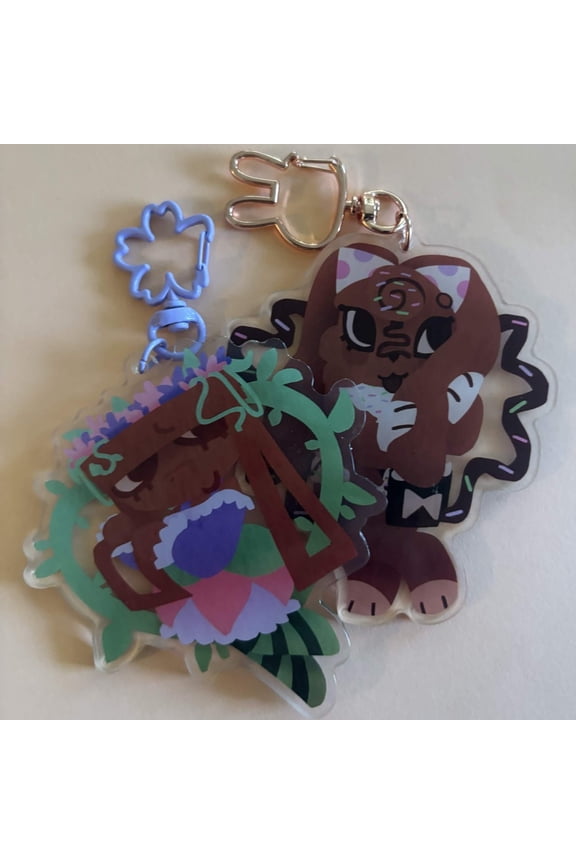 Horror Toon Game Toon Acrylic Keychains, Bassie and Cocoa Acrylic Keychain, random 1 pack