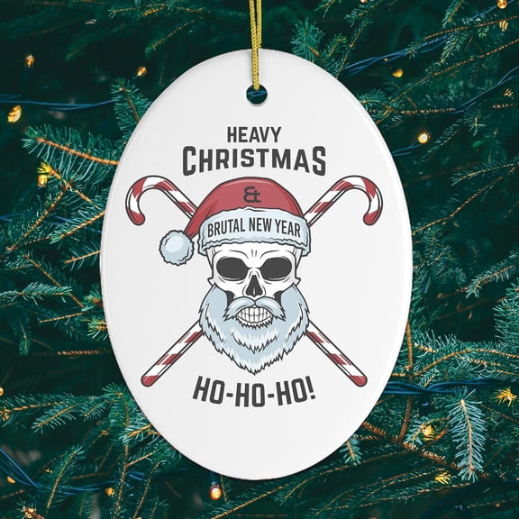 Horror and Halloween Themed Christmas Ornaments (Heavy Metal Emo Christmas Santa Ornament) undefined