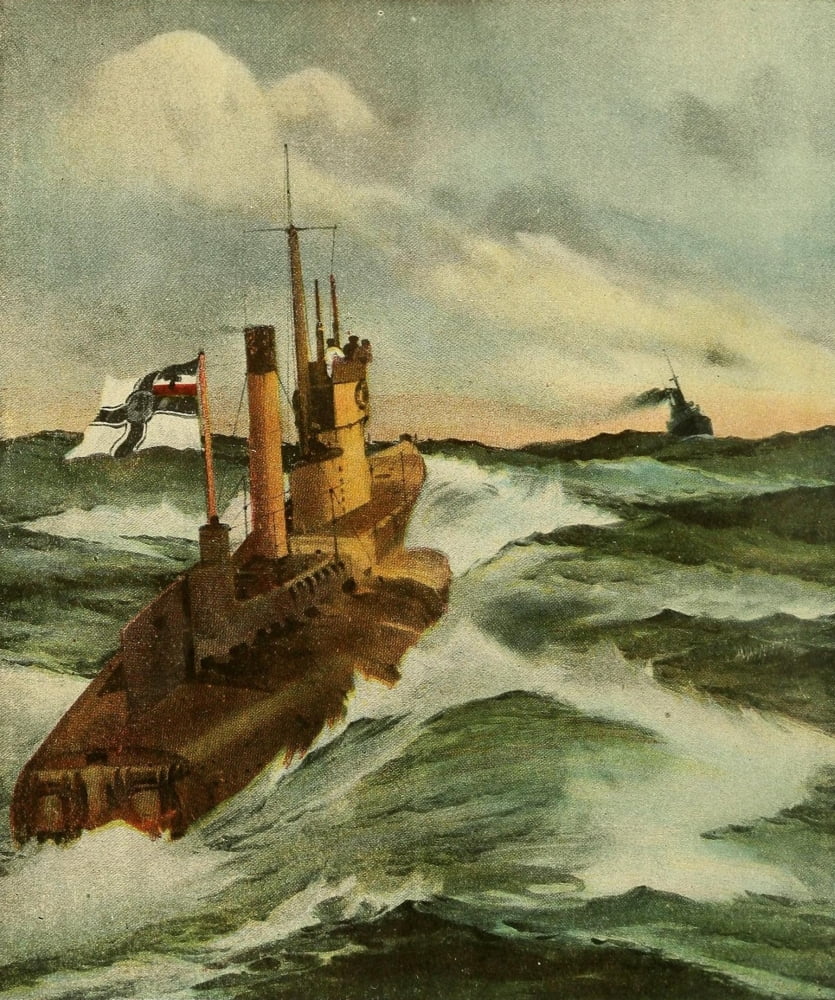 Horrors & Atrocities of the Great War 1915 German submarine siting Lusitania Canvas Art - Unknown (24 x 36)