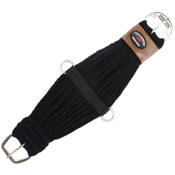 Horse 28"  Western 27 Strand Double Weave Black Mohair Roper Cinch 97RT07BK-28