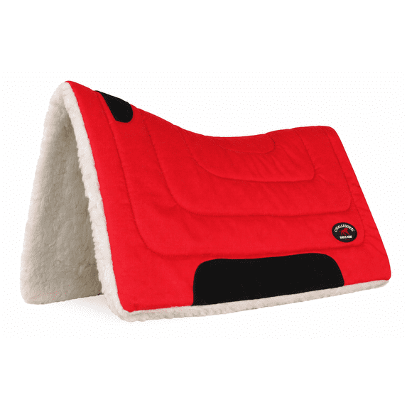 Horse 28"x30" Western Contoured Faux Fur Padded Saddle Pad Red 39143RD