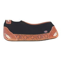 Horse 32" x 30" Western Contoured Wool Felt Therapeutic Saddle Pad Black 39216BK