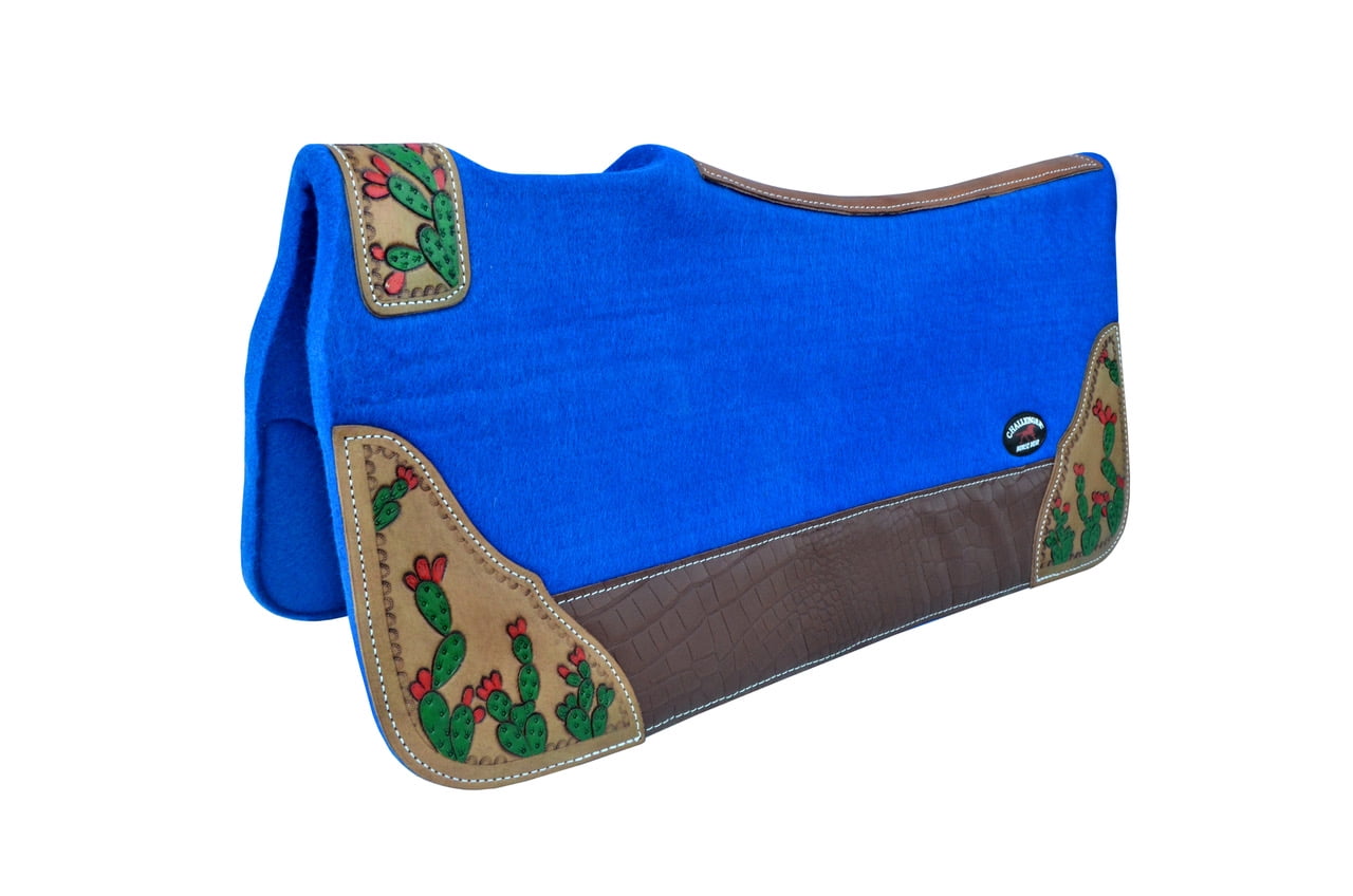 Damilo Wool Endurance Saddle Pad – Contoured Felt Pad For Western & Trail Riding (Brown, 32 X 32 Inches)