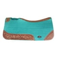 thumbnail image 1 of Horse 32" x 30" Western Contoured Wool Felt Therapeutic Saddle Pad Teal 39209TL, 1 of 5
