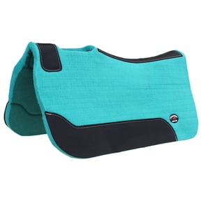 Horse 32" x 30" Western Contoured Wool Felt Therapeutic Saddle Pad Teal 3981TL1