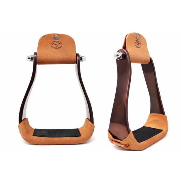 Horse 4-3/4" Western Saddle Bronze Barrel Racing Lightweight Aluminium Stirrups 5181BZ