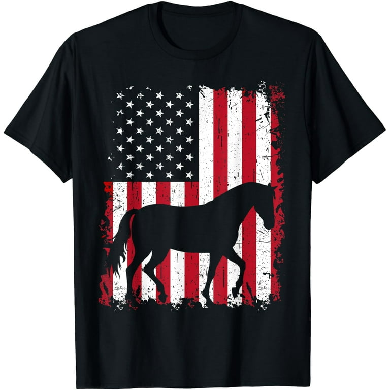 Cool Patriot Horse T Shirt 4th July Horse Tee Usa Flag Cool Patriot Horse T Shirt 4th July Horse Tee Usa Flag