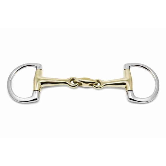 Horse 5 1/2" English Riding Brass Eggbutt Double Jointed Snaffle Bit 35506C