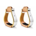 thumbnail image 1 of Horse 5-1/2" Polished Stainless Steel Covered Wooden Western Saddle Stirrups 51224, 1 of 5
