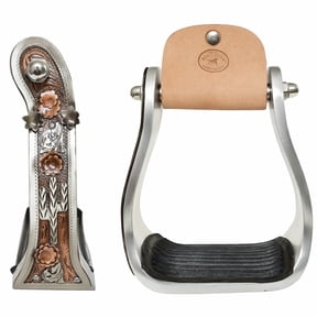 Horse 5" Aluminum Cactus Engraved Western Ridding Barrel Saddle Stirrups 51263