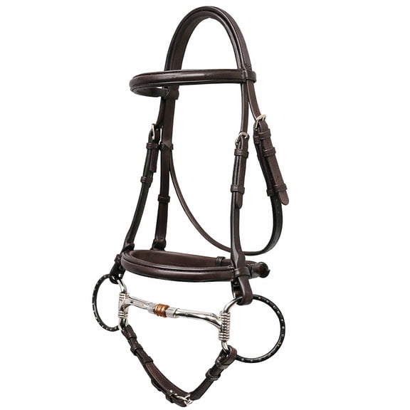 Horse 5" Mouth Studded Dee Ring Antique Snaffle Copper Roller Horse Bit 3511B