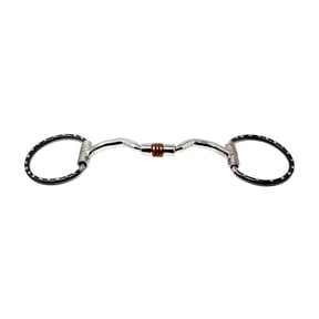 Horse 6" Mouth Studded Dee Ring Sweet Iron Snaffle Bit w/ Copper Rollers 3510E