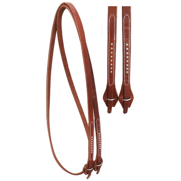 Horse 8' x 5/8" Western Harness Leather Quick Change Barrel Contest Reins 6685