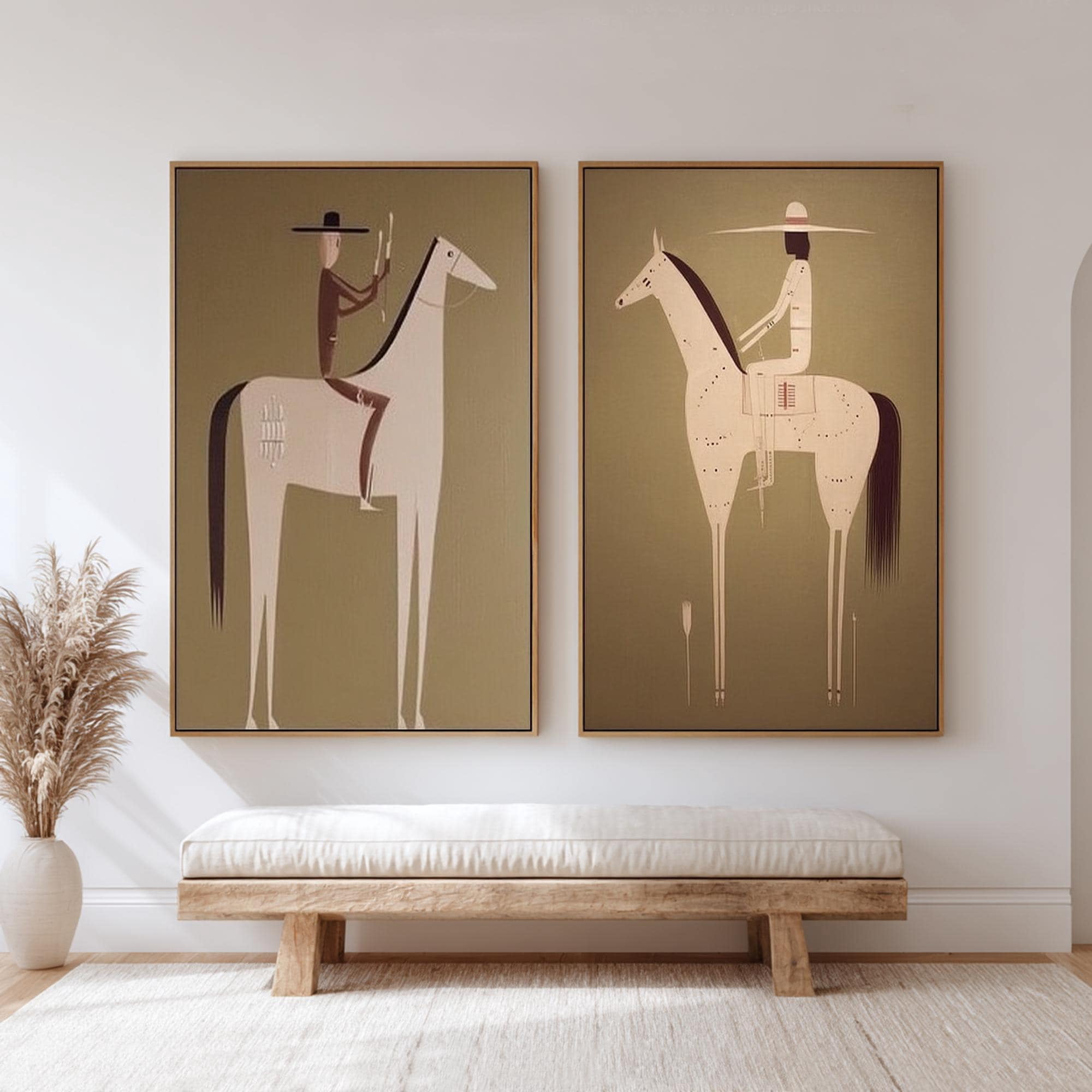 Horse Abstract And Rider Art Contemporary Poster , Poster Print Only ...