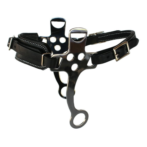 Horse Adjustable Black Leather Padded Training Bitless Hackamore 35RT01BK