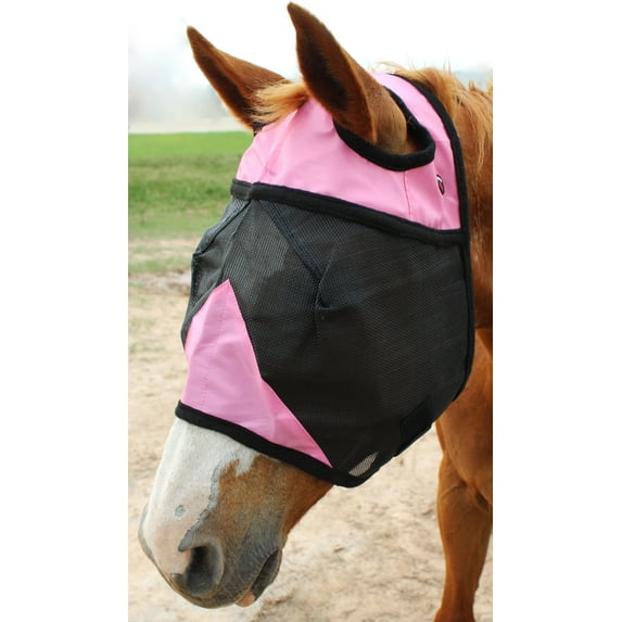 Horse Airflow Mesh Summer Fly Mask Without Ears Pink 73268