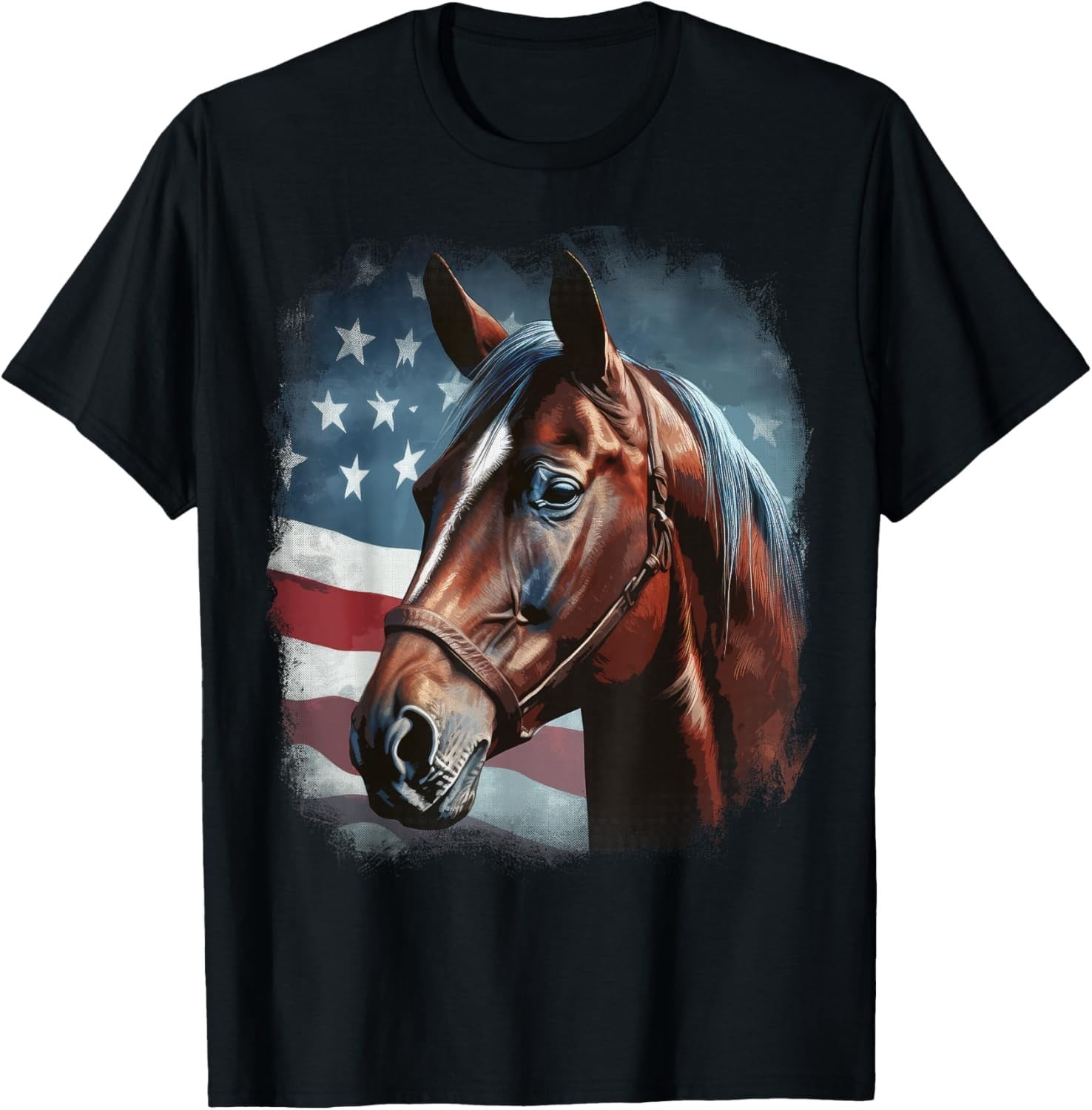 Horse American Flag Horseback Riding Western Farm Gift Wildlife Nature ...