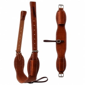 Horse Challenger Heavy-Duty Working Tack Leather Roper Back Cinch Girth w/ Billets 97RT04