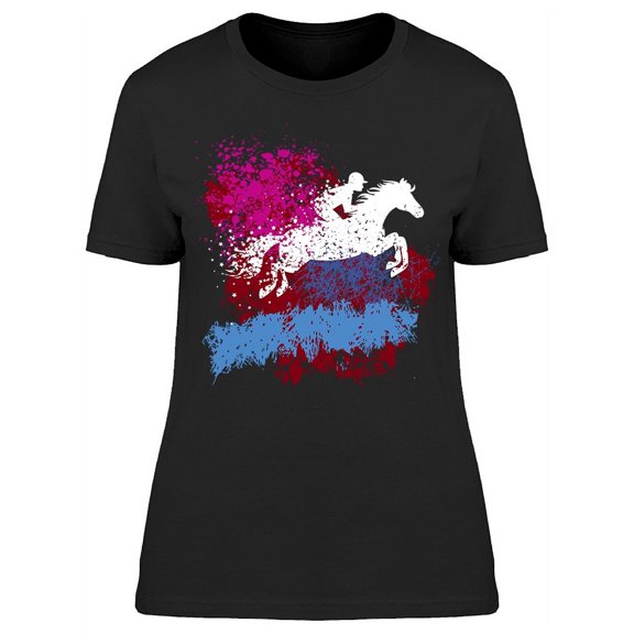 Horse And Rider Particles T-Shirt Women -Image by Shutterstock, Female Large