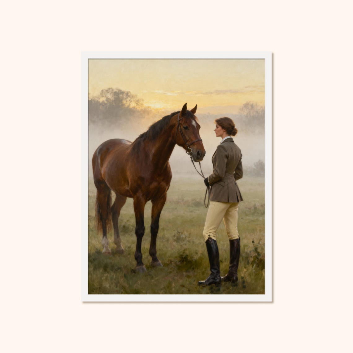 Horse And Rider Wall Art, Equestrian Sunrise Poster, Unframed Poster ...