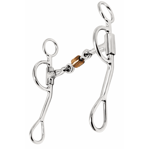 Horse Argentine SS 5" Dog Bone Snaffle Mouth Bit Copper Roller 35GA08B