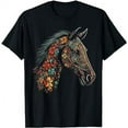 thumbnail image 1 of Horse Artwork Flowers - Colourful Riding Animals Horse T-Shirt, 1 of 3