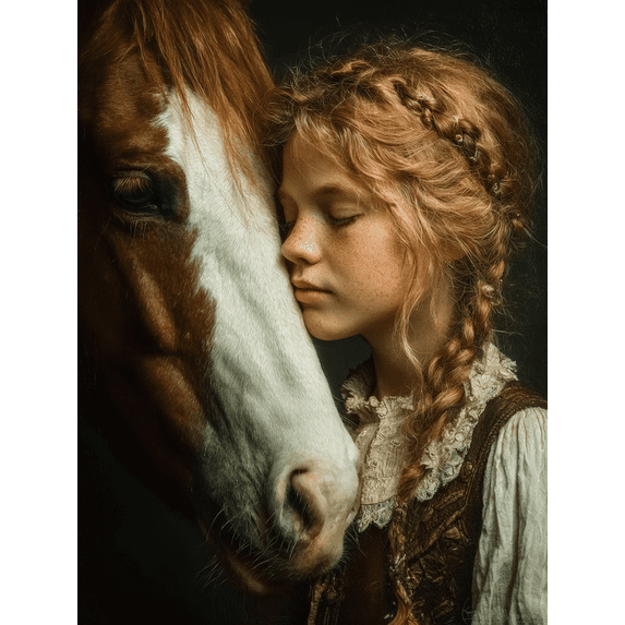 Horse & Baby Canvas Wall Art, Cute Foal Print, Girls Room Sweet Home Wall Decor