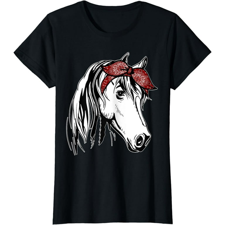 Horse Bandana T Shirt For Horseback Riding Horse Lover Horse Bandana T Shirt For Horseback Riding Horse Lover