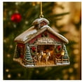 thumbnail image 1 of Horse Barn 2D Christmas Ornament, 1 Pack 3 Inch Flat Acrylic Farm John's Horse Barn Wooden House Lightweight Shatter-Proof with Hanging Rope Cute Christmas Tree Hanging Decor, 1 of 3