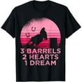 thumbnail image 1 of Horse Barrel Racing 3 Barrels 2 Hearts 1 Dream Rodeo Pink T-Shirt, 1 of 4