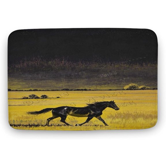 Horse Bath Rug, Soft Plush Microfiber Mat for Animal Lovers, Bedroom, Patio, or Bathroom, Birthday or Valentines Gift, 16x24 in