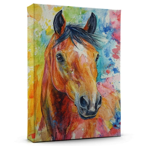 Horse Bay Standardbred Canvas Wall Art Animal Decor, Horse Bay Standardbred Canvas Prints Wild Animal Artwork for Living Room Bedroom Office 190HD556