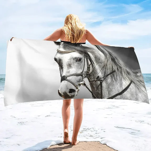 Horse Beach Towel Microfiber Quick-Drying Bath Convenient Thin Blanket Suitable for Swimming Travel Yoga Camping (8)